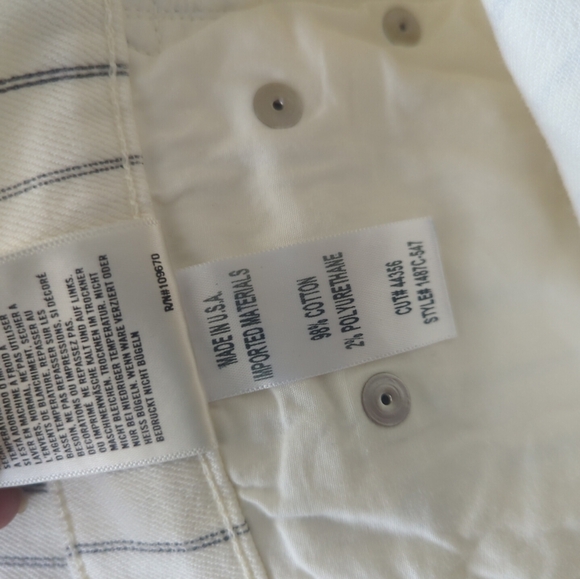 Citizens of humanity racket crop in cream straight highrise skinny jeans size 32 - Picture 10 of 10